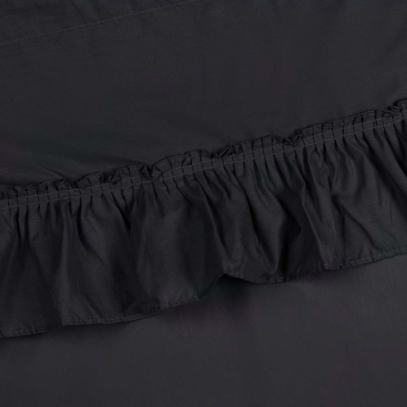 Ellis Stacey Solid Color Window 1.5" Rod Pocket High Quality Fabric Ruffled Filler Valance 54"x13" Black