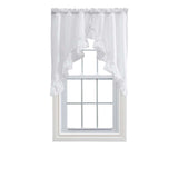 Ellis Stacey 1.5" Rod Pocket High Quality Fabric Solid Color Window Ruffled Swag 60"x38" White