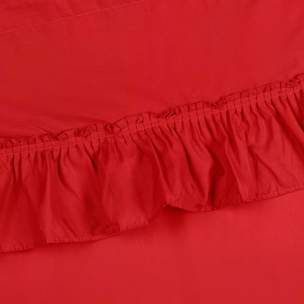 Ellis Stacey 1.5" Rod Pocket High Quality Fabric Solid Color Window Ruffled Swag 60"x38" Red