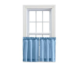 Ellis Stacey 1.5" Rod Pocket High Quality Fabric Solid Color Window Tailored Tier Pair Slate