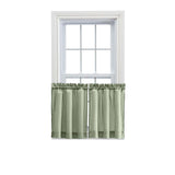 Ellis Stacey 1.5" Rod Pocket High Quality Fabric Solid Color Window Tailored Tier Pair Sage