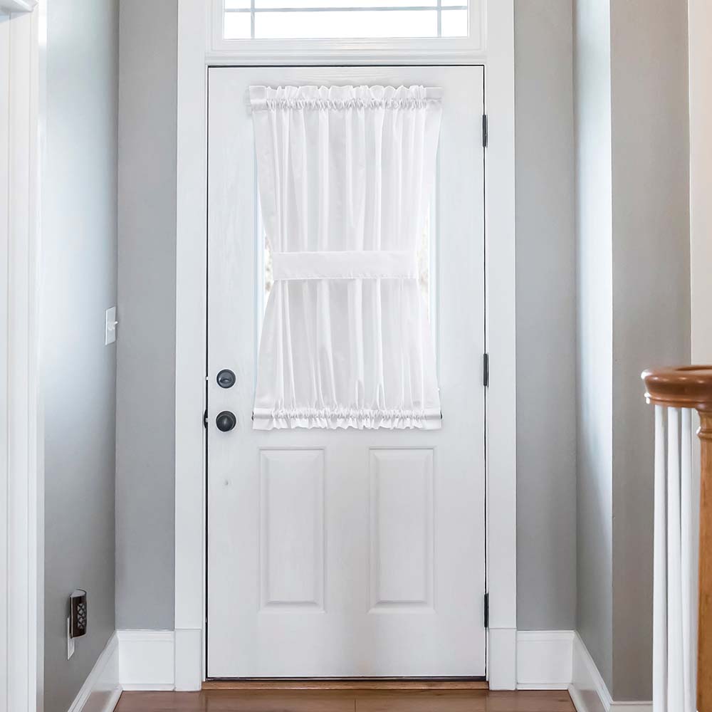 Ellis Stacey 1.5" Rod Pocket High Quality Fabric Solid Color Door Panel White