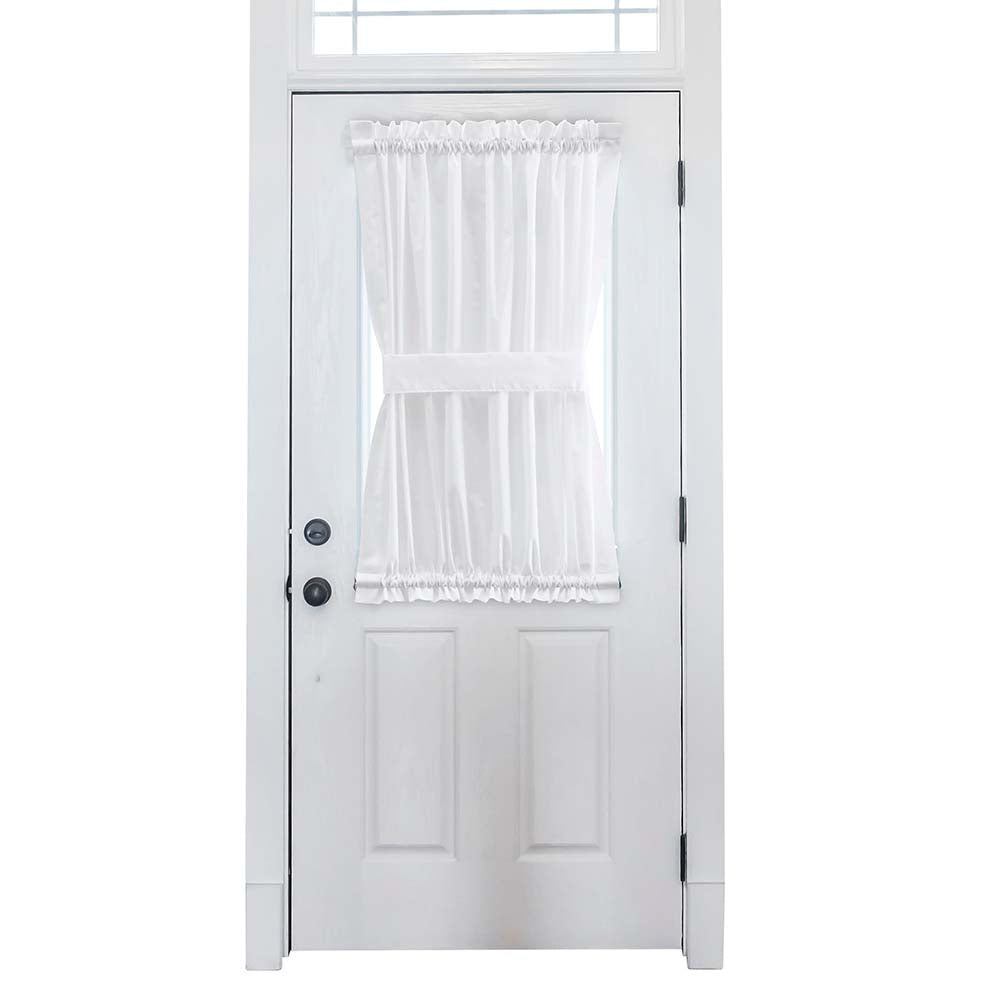 Ellis Stacey 1.5" Rod Pocket High Quality Fabric Solid Color Door Panel White