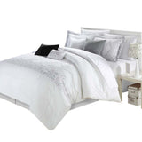 Chic Home Grace Embroidered Bridal Collection 8 Pieces Comforter Set White