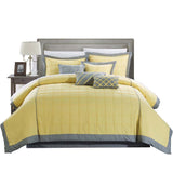 Chic Home Rhodes Pintuck Color Block 8 Pieces Comforter Set Yellow