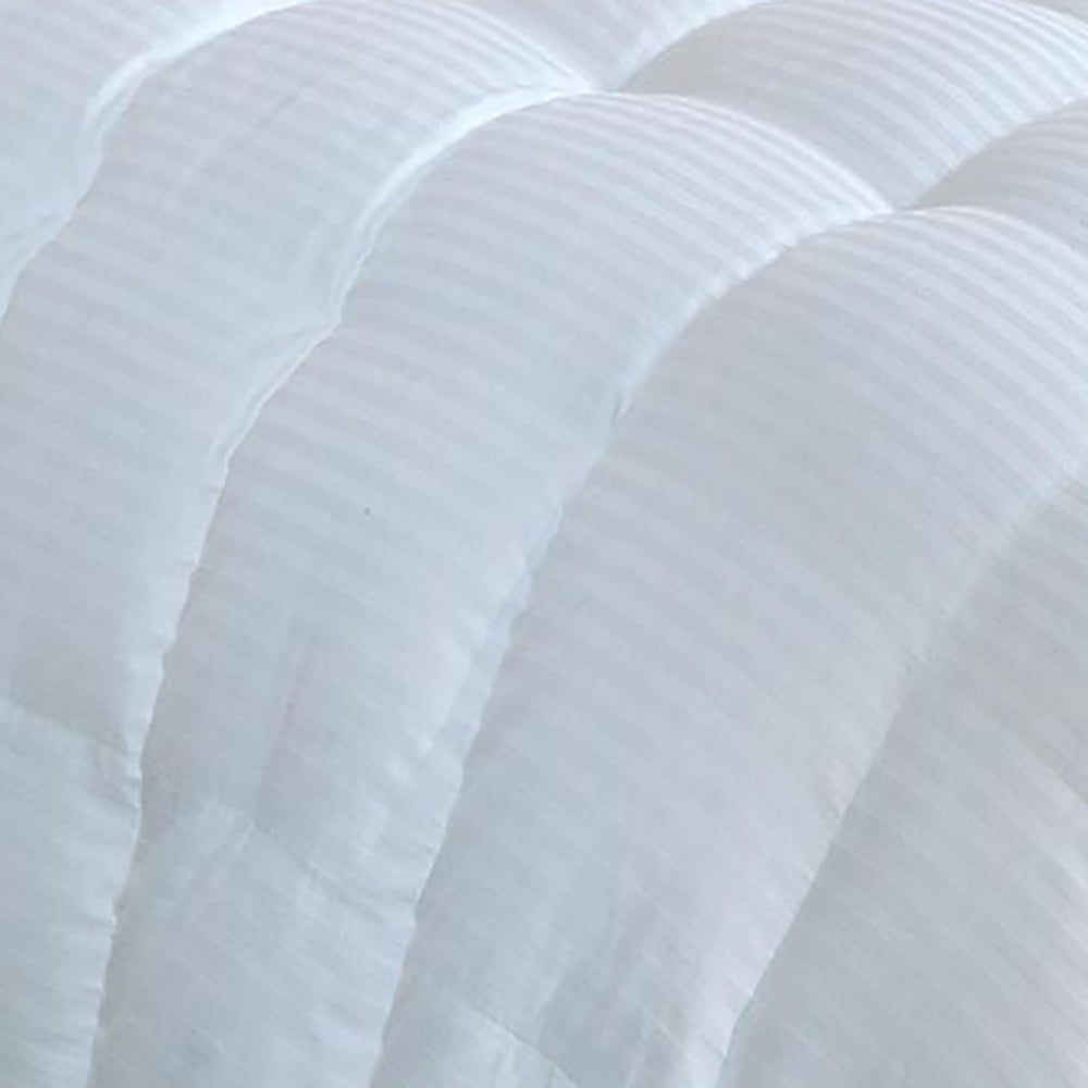Blue Ridge 500 Thread Count Damask Stripe SILK and Cotton Blend White Down Comforter 600 Fill Power - Full/Queen