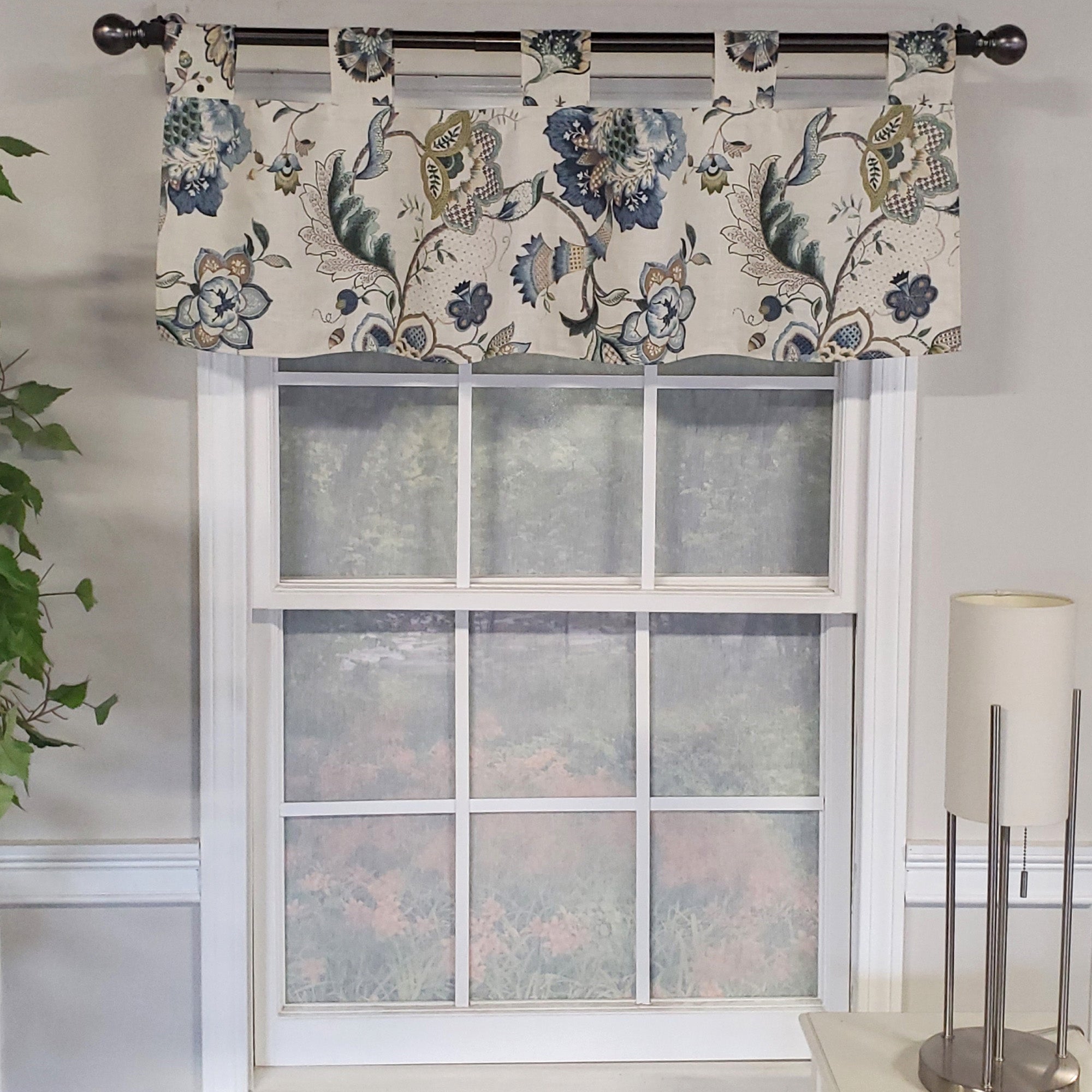 Ophelia Tab Valance All season 4" Tab Valance 45" x 15" Iris Blue by RLF Home