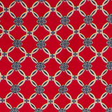 Andromeda Geometric Arch 3" Rod Pocket Valance 50" x 17" Red by RLF Home