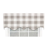 Grande Check Regal Style 3" Rod Pocket Valance 50" x 17" Taupe by RLF Home