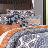 Greenland Home Fashion Medina Intricate Embroidery And Zippered 18" Round Decorative Pillow Set - 2 - Piece - Saffron 18x18"