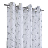 Commonwealth Outdoor Decor Two-tone Leaf Sheer Grommet Curtain - Grey