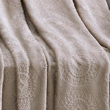 Ceasar Soft Plush Contemporary Embossed Collection All Season Throw 50"x60", Taupe