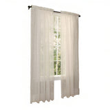 Commonwealth Habitat Hathaway Scroll Motif Tailored Sheer Window Panel - Cream
