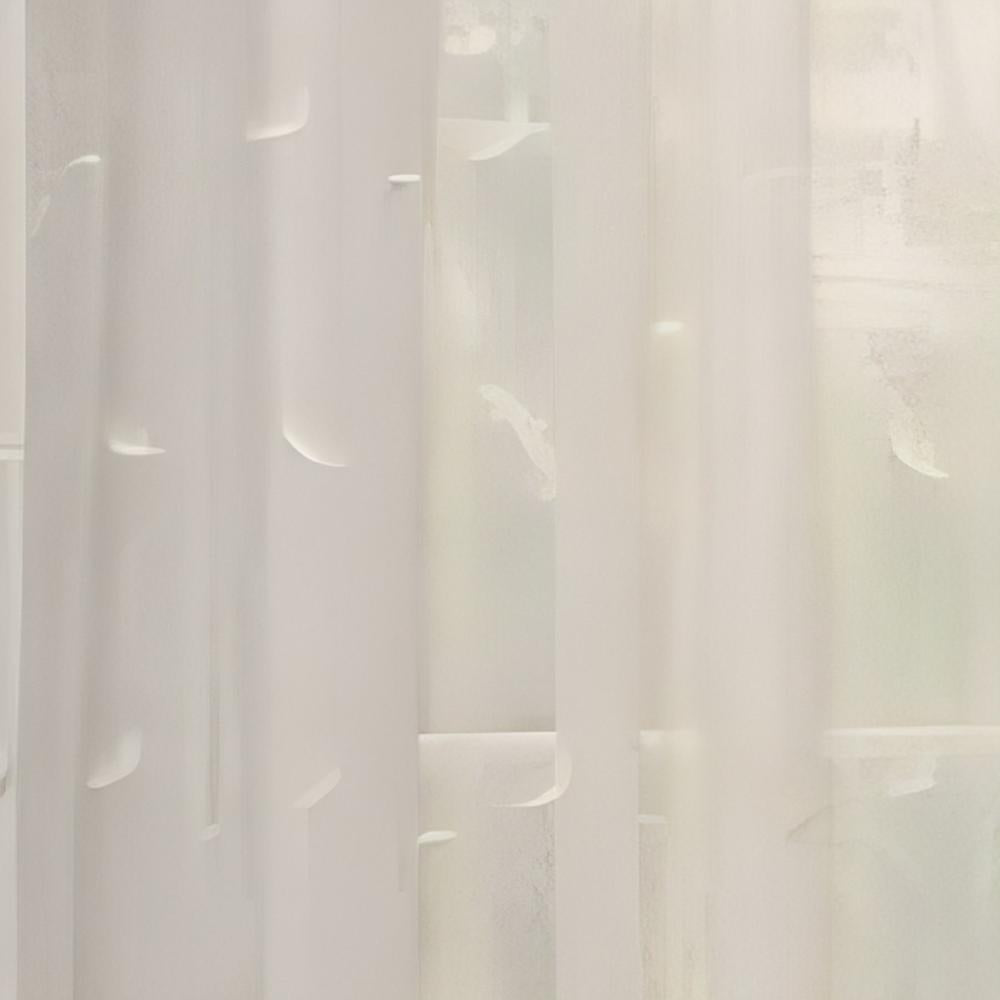 Commonwealth Habitat Hathaway Scroll Motif Tailored Sheer Window Panel - Cream