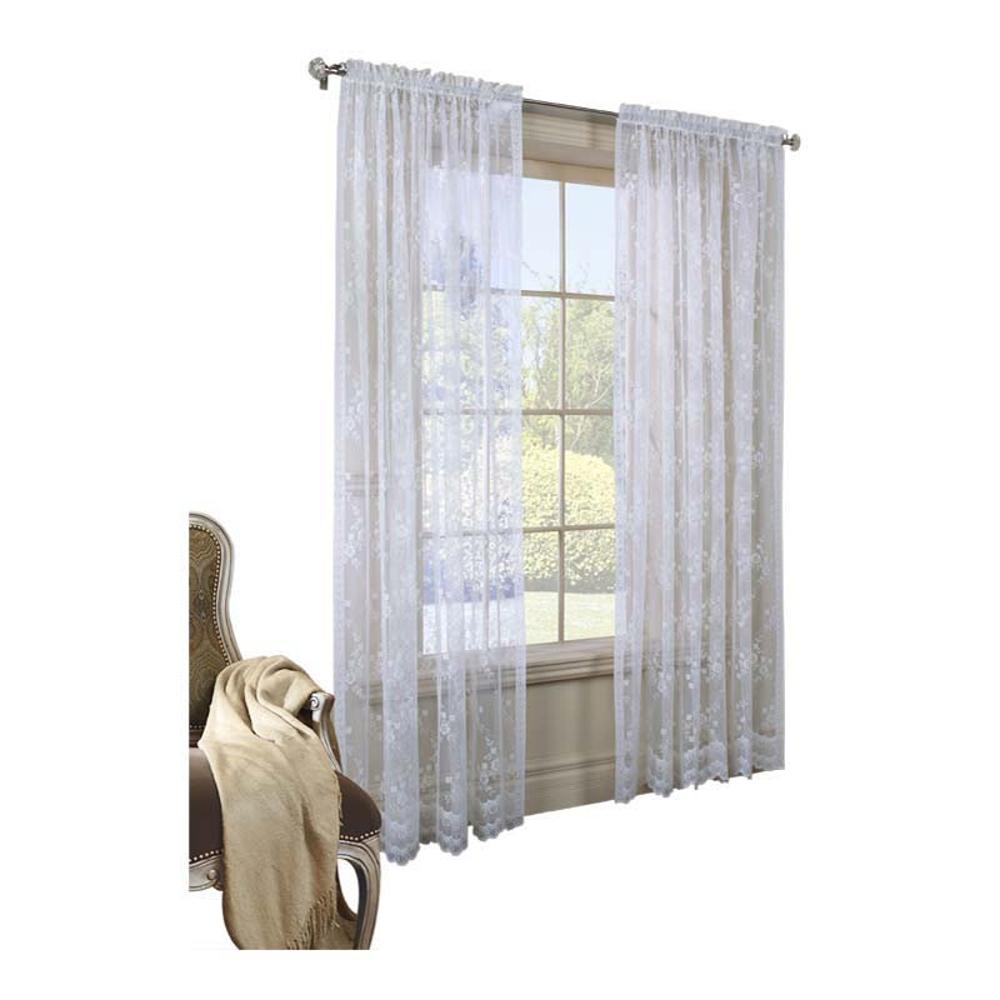 Commonwealth Habitat Mona Lisa Jacquard Lace Tailored Sheer Panel - White