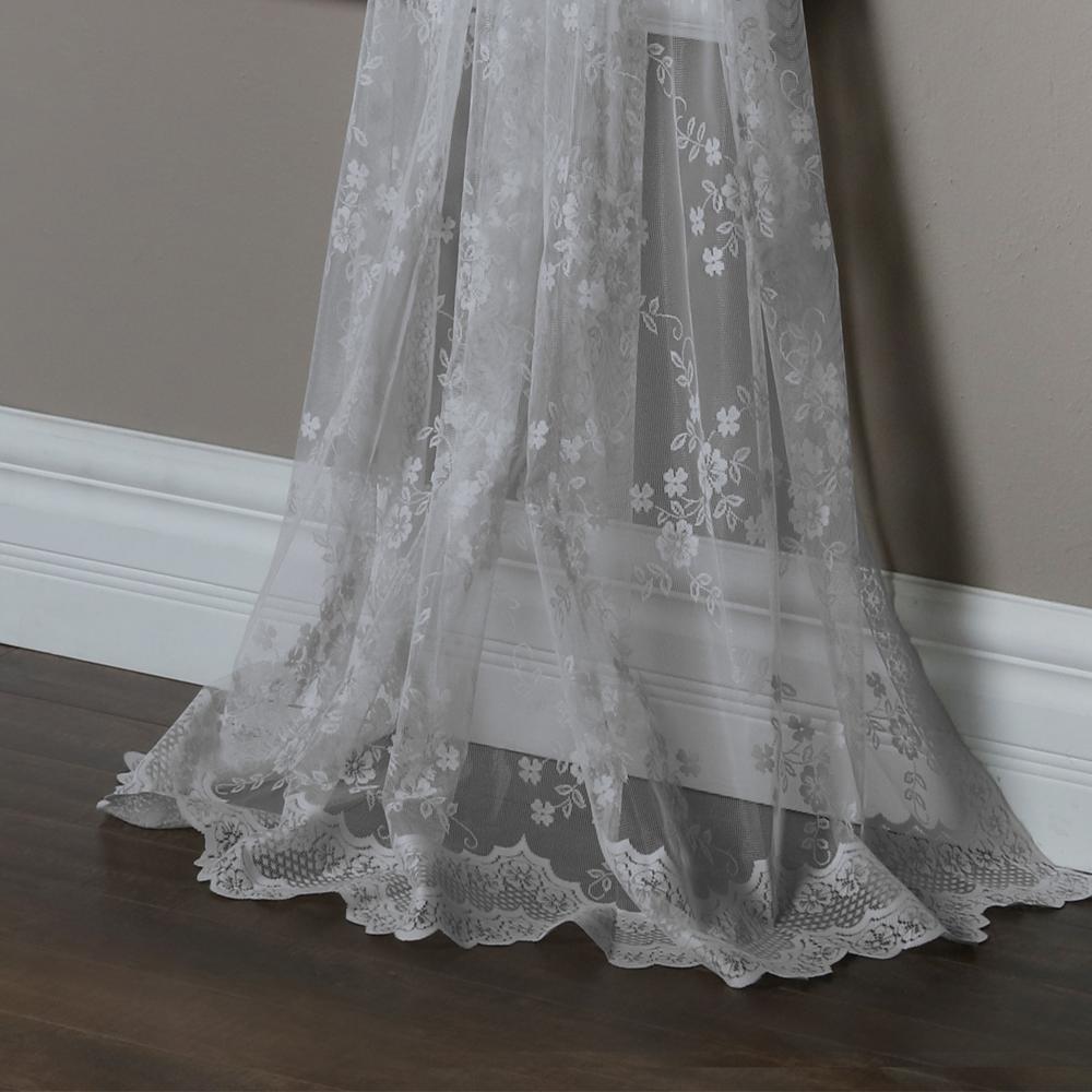 Commonwealth Habitat Mona Lisa Jacquard Lace Tailored Balloon Rod Pocket Curtain Panel - 56x63"