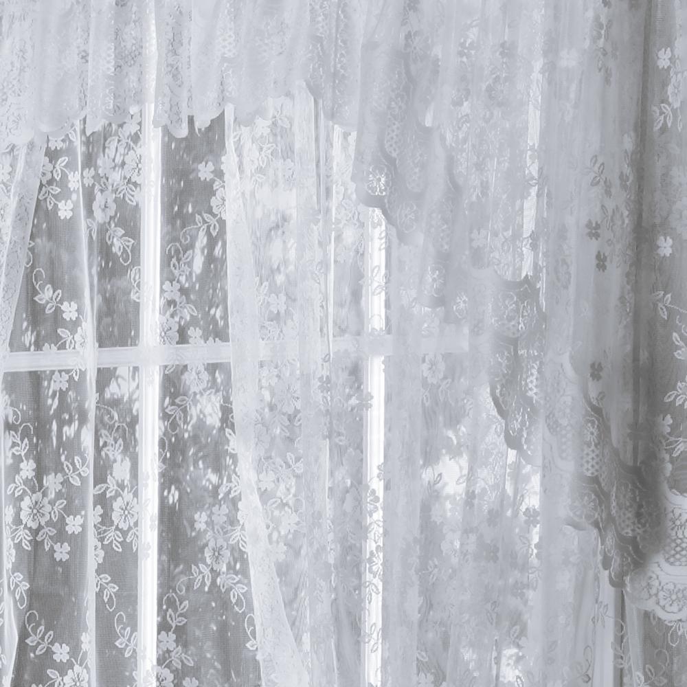 Commonwealth Habitat Mona Lisa Jacquard Lace Tailored Balloon Rod Pocket Curtain Panel - 56x63"