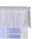 Commonwealth Habitat Mona Lisa Jacquard Scalloped Lace Tailored Valance - 56x15" - White