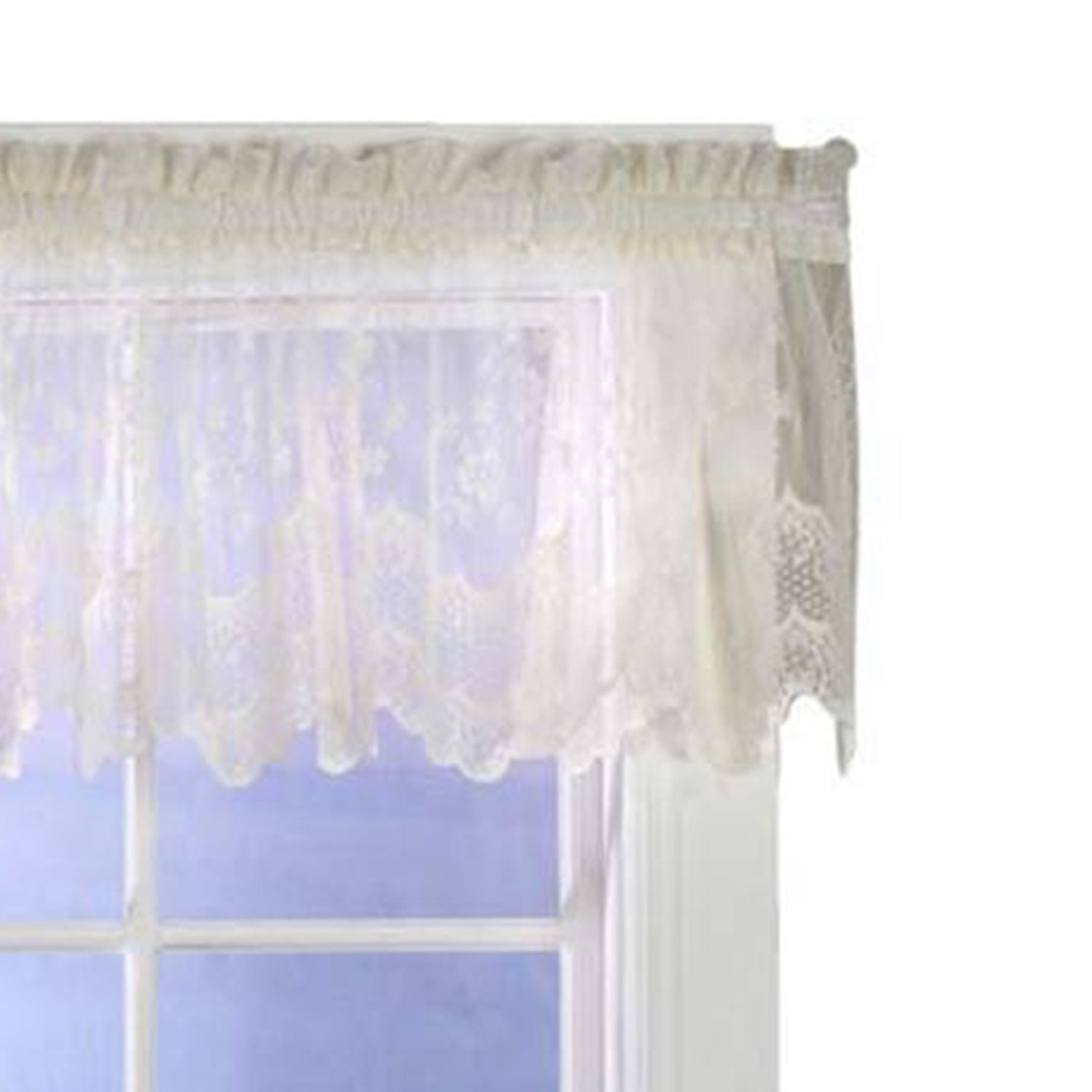 Habitat Mona Lisa Jacquard Scalloped Lace Tailored Valance - 56x15", Shell
