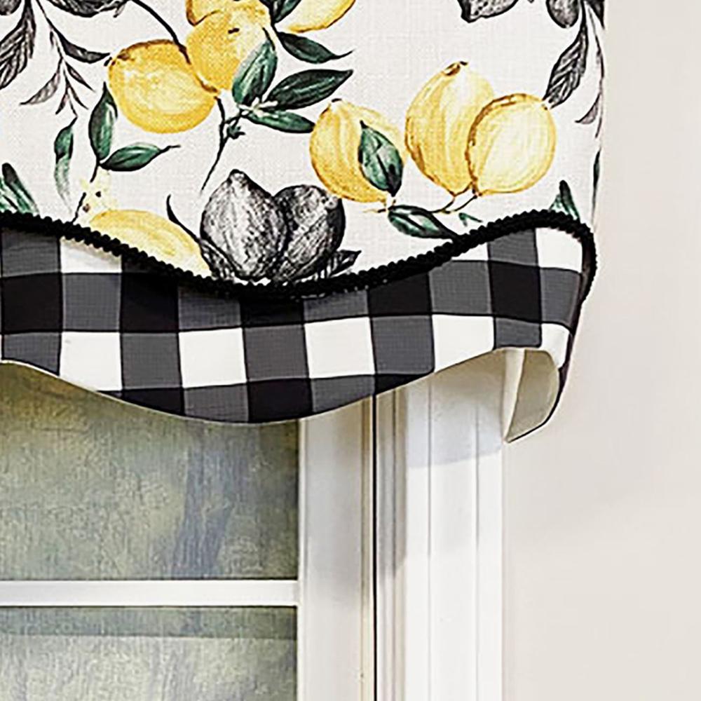 El Limon Glory 3in Rod Pocket Layered Window Valance 50in x 16in by RLF Home