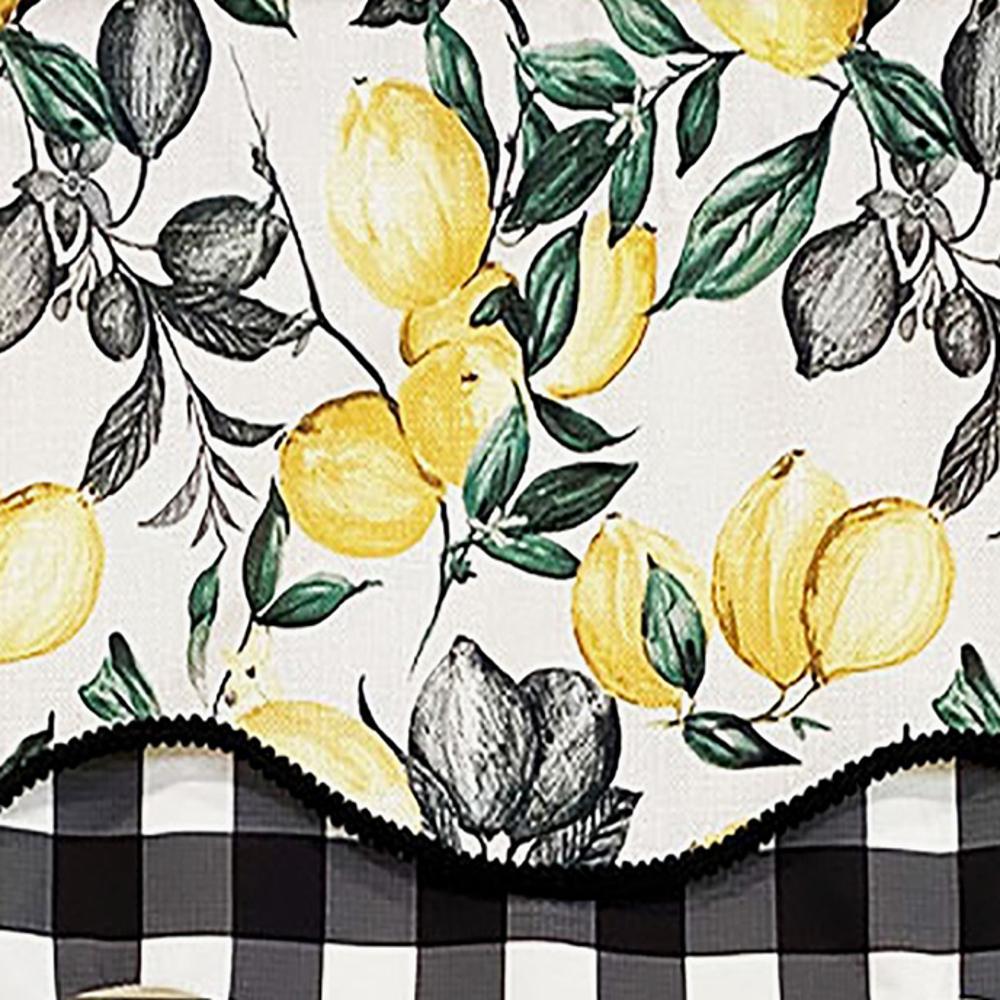 El Limon Glory 3in Rod Pocket Layered Window Valance 50in x 16in by RLF Home