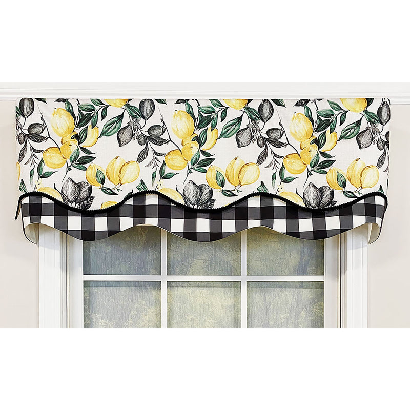 El Limon Glory 3in Rod Pocket Layered Window Valance 50in x 16in by RLF Home
