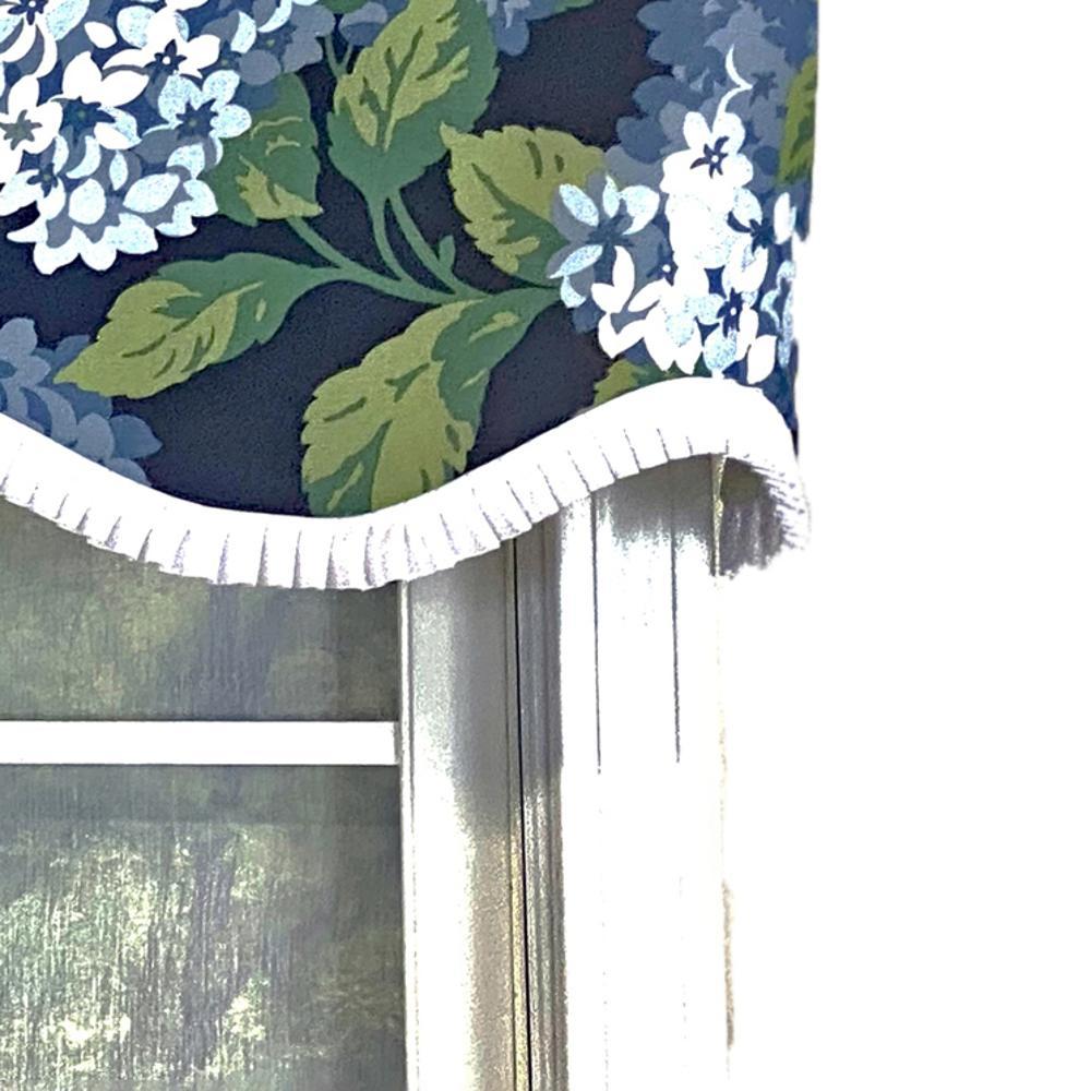Hydrangea Ruffled Provance valance 3in Rod Pocket 50in x 17in by RLF Home