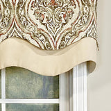 Diamond Damask Glory Window Valance 3in Rod Pocket Layered 50in x 16in by RLF Home