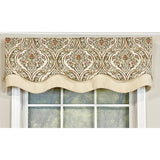 Diamond Damask Glory Window Valance 3in Rod Pocket Layered 50in x 16in by RLF Home