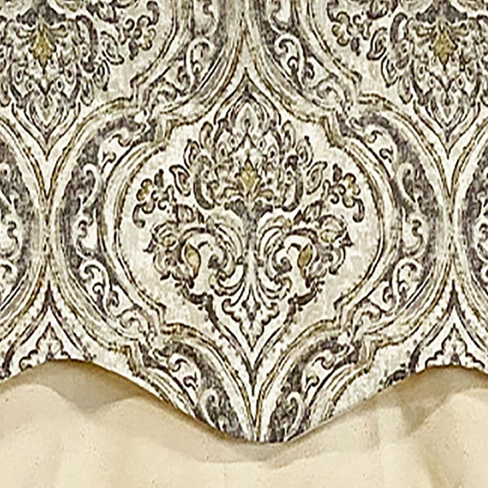 Diamond Damask Glory Window Valance 3in Rod Pocket Layered 50in x 16in by RLF Home