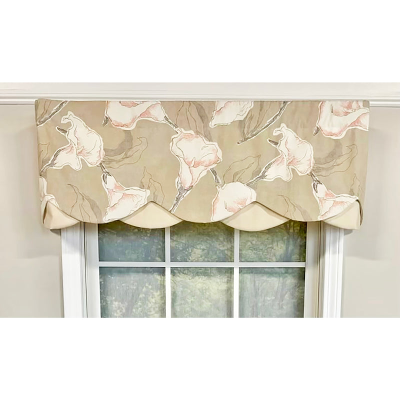 Calla Petticoat Valance 3in Rod Pocket Contrast Bottom Fabric 50in x 15in by RLF Home