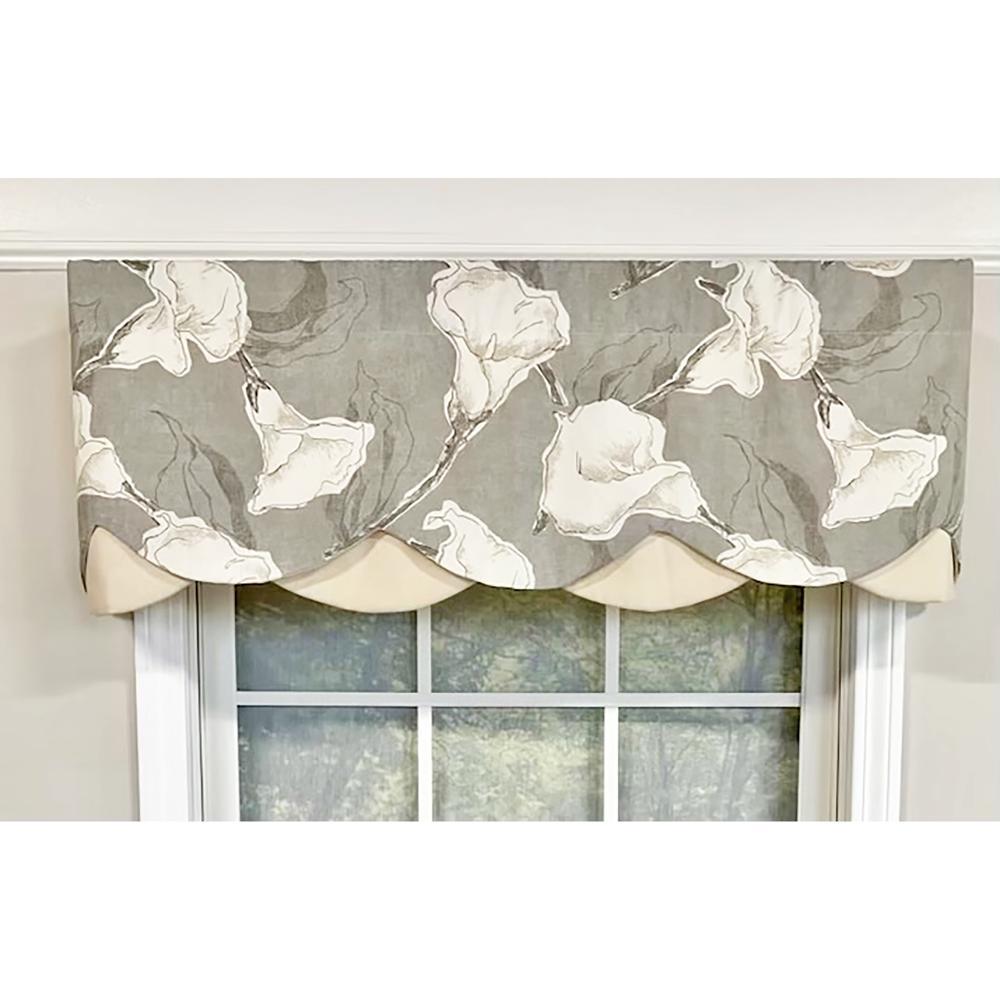 Calla Petticoat Valance 3in Rod Pocket Contrast Bottom Fabric 50in x 15in by RLF Home