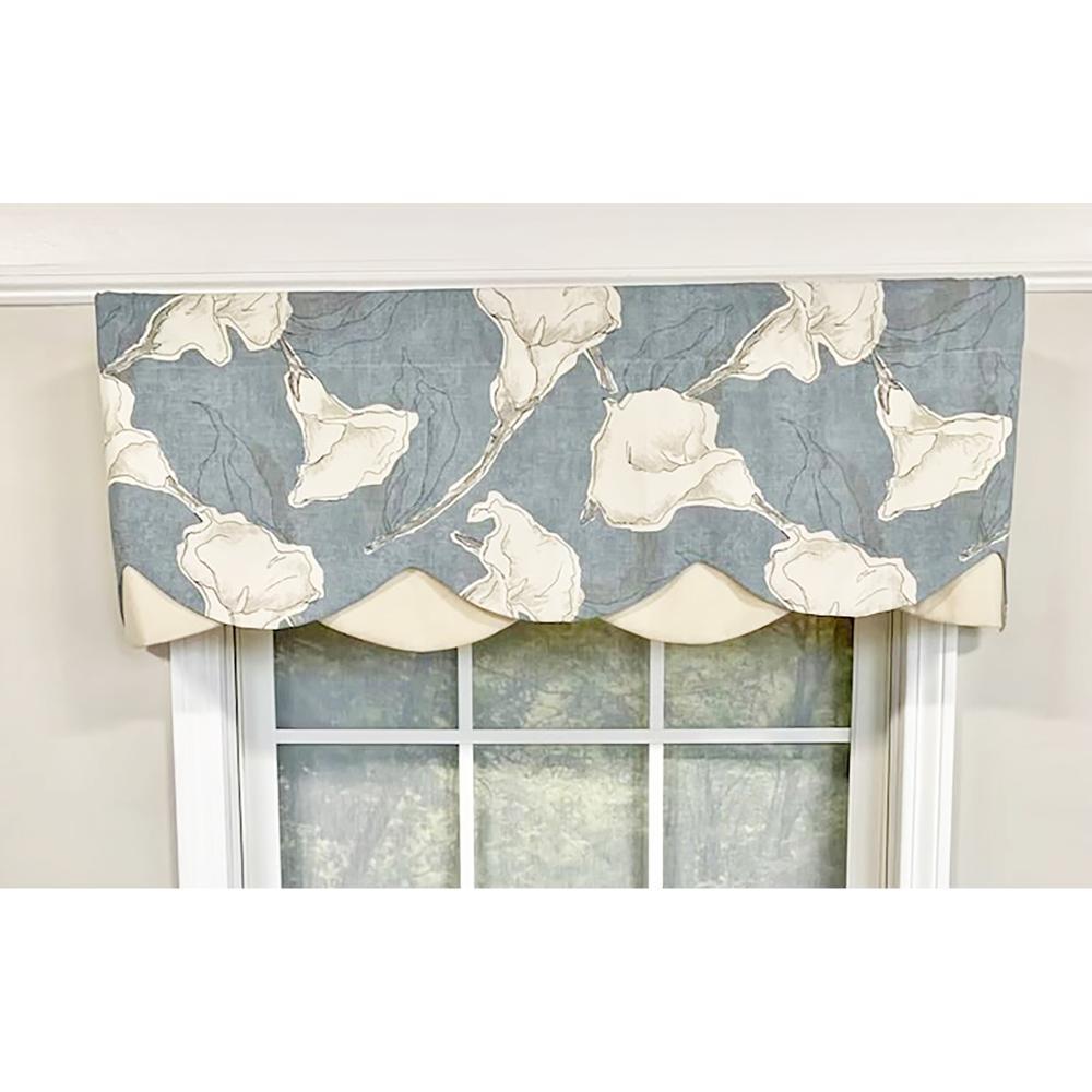 Calla Petticoat Valance 3in Rod Pocket Contrast Bottom Fabric 50in x 15in by RLF Home