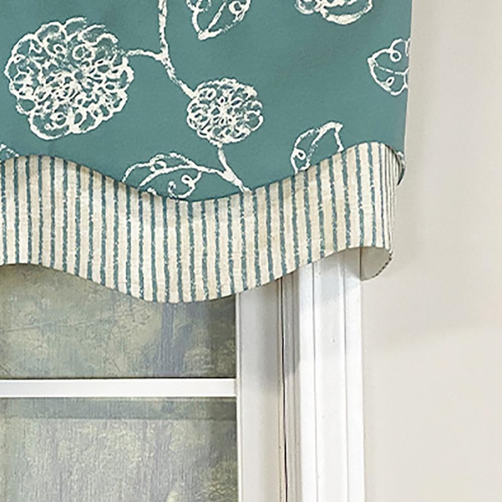 Pouf Floral Glory 3in Rod Pocket Layered Window Valance 50in x 16in by RLF Home