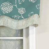Pouf Floral Glory 3in Rod Pocket Layered Window Valance 50in x 16in by RLF Home