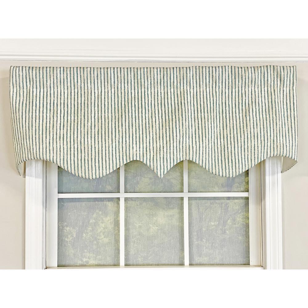 Duval Regal Valance 3in Rod Pocket 50in x 17in for Kitchen Living Room by RLF Home