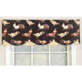 Cockadoodle Petticoat 3"Rod Pocket Window Valance 50" x 15" Black by RLF Home