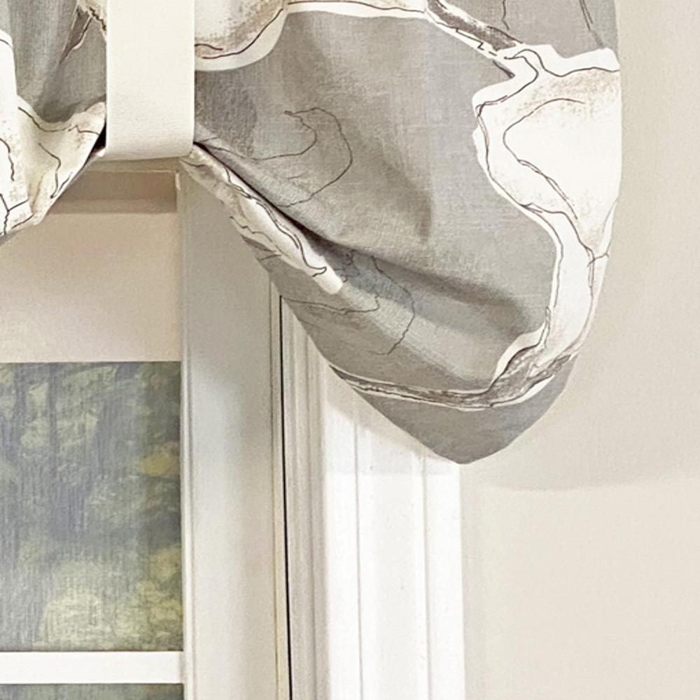 Calla Suspender 3" Rod Pocket Ribbon Ties Window Valance 50" x 16" by RLF Home