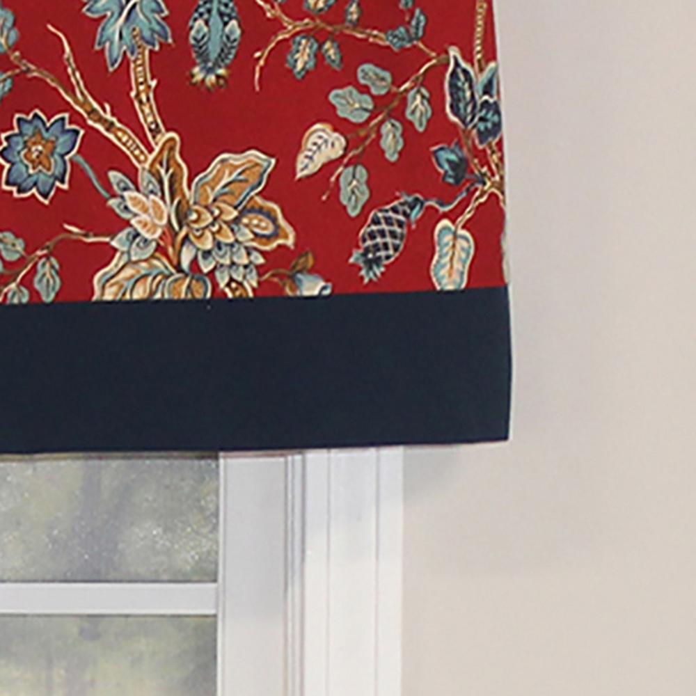 Gianna Banded 3in Rod Pocket Contrast Bottom Banding Valance 50in x 16in by RLF Home