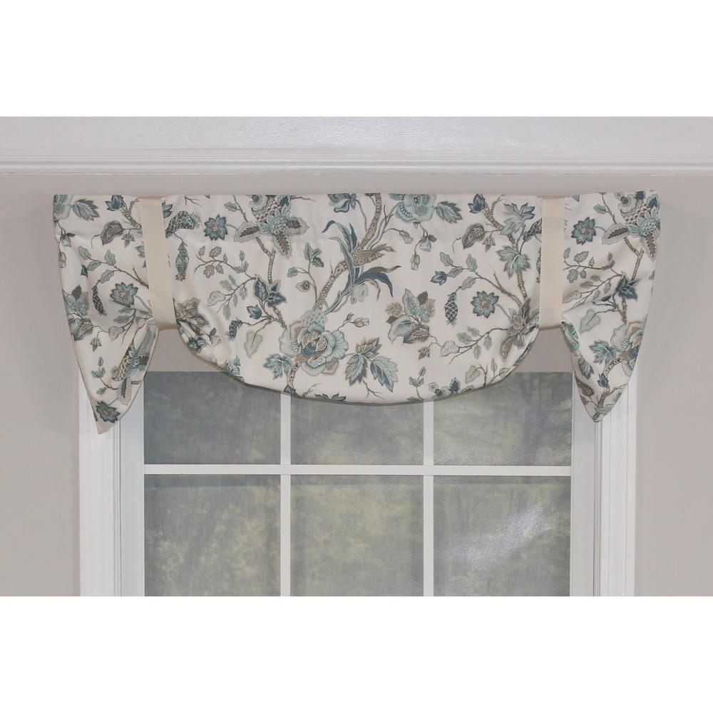 Gianna Suspender 3in Rod Pocket Ribbon Tie Window Valance 50in x 17in by RLF Home