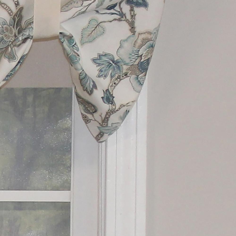 Gianna Suspender 3in Rod Pocket Ribbon Tie Window Valance 50in x 17in by RLF Home