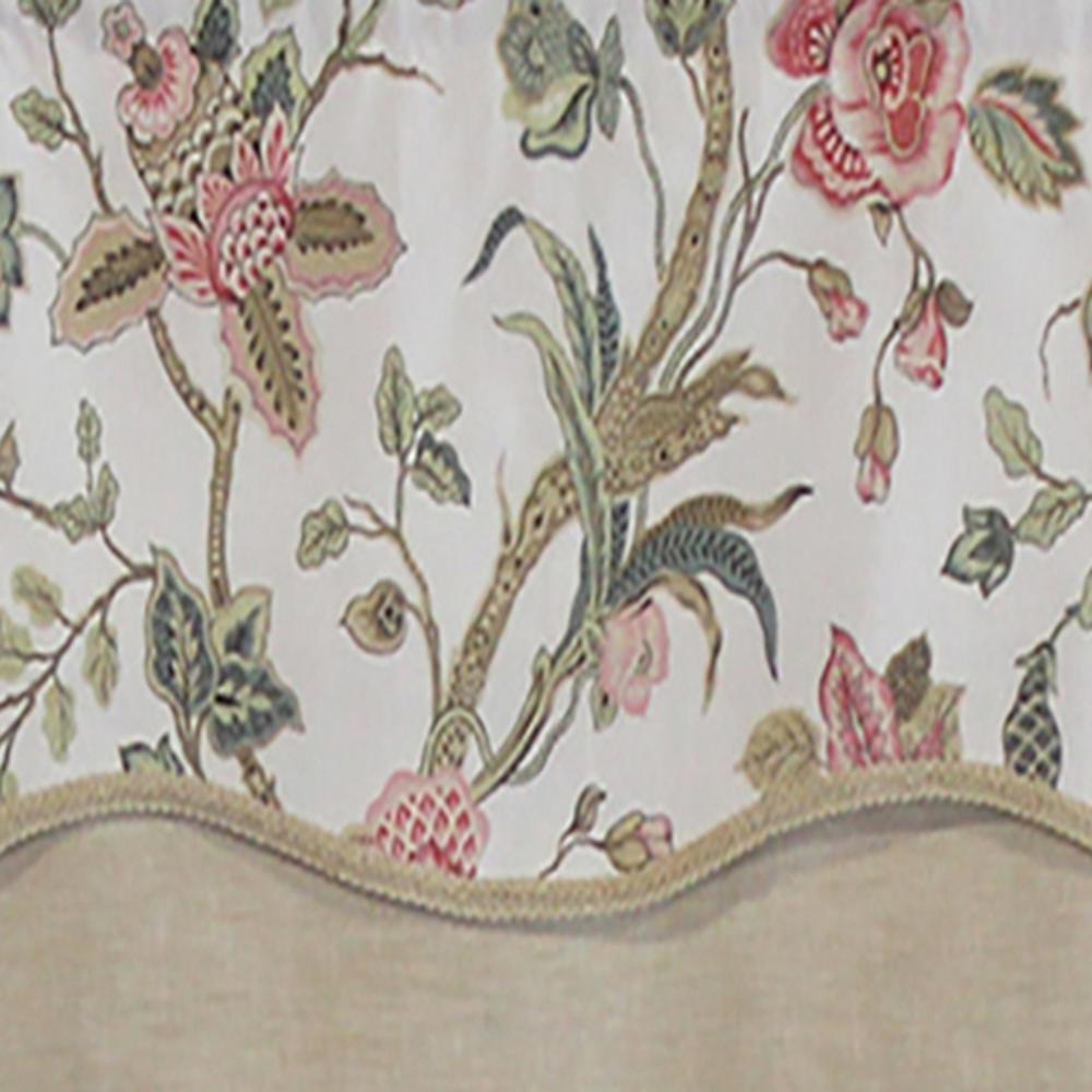 Gianna Glory 3in Rod Pocket Layered Window Valance 50in x 16in by RLF Home