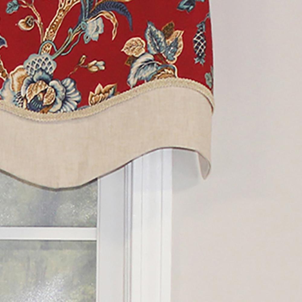 Gianna Glory 3in Rod Pocket Layered Window Valance 50in x 16in by RLF Home