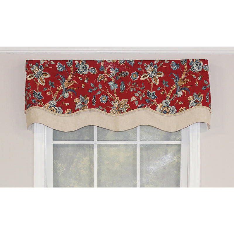 Gianna Glory 3in Rod Pocket Layered Window Valance 50in x 16in by RLF Home