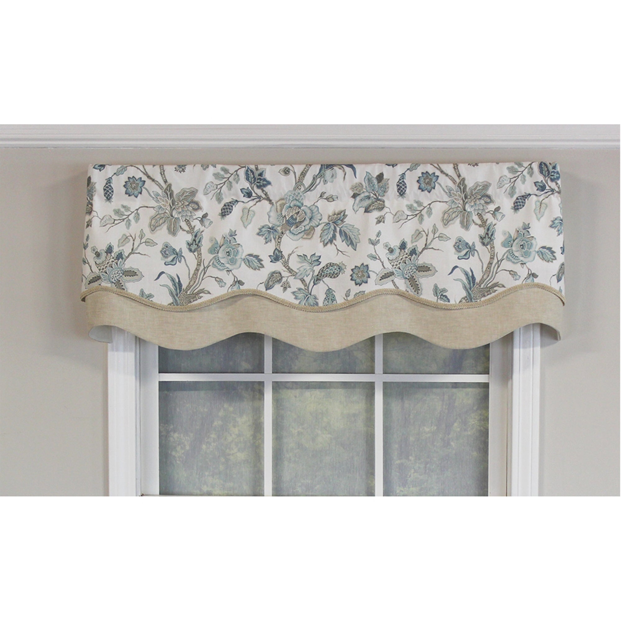 Gianna Glory 3in Rod Pocket Layered Window Valance 50in x 16in by RLF Home
