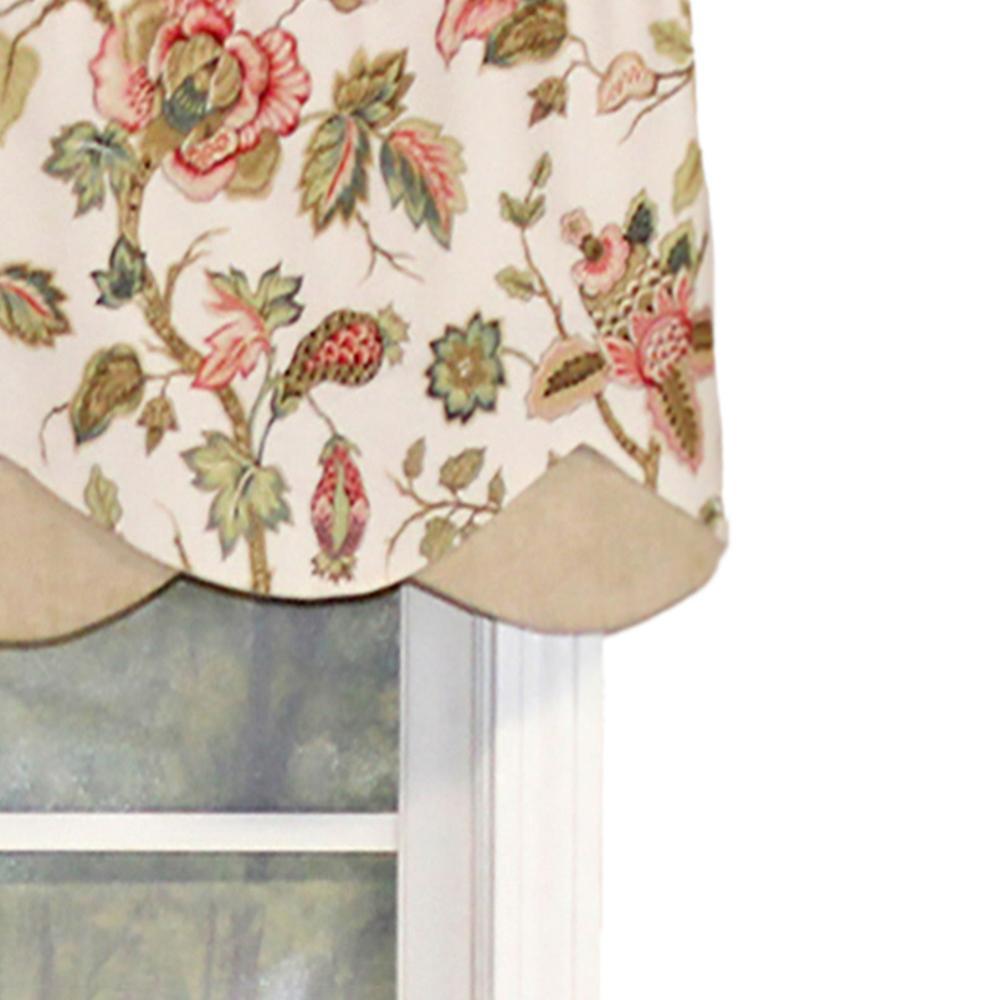 Gianna Petticoat 3in Rod Pocket Contrast Bottom Fabric Valance 50in x 15in by RLF Home