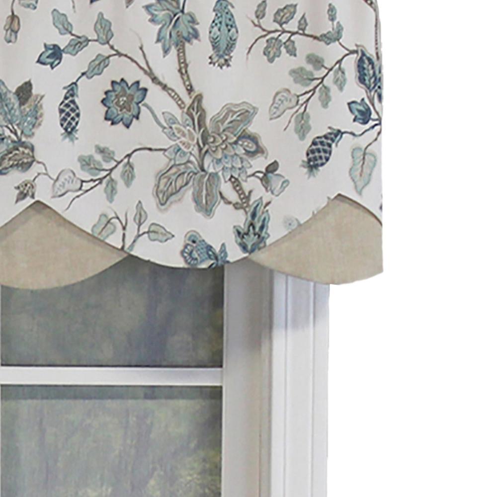 Gianna Petticoat 3in Rod Pocket Contrast Bottom Fabric Valance 50in x 15in by RLF Home