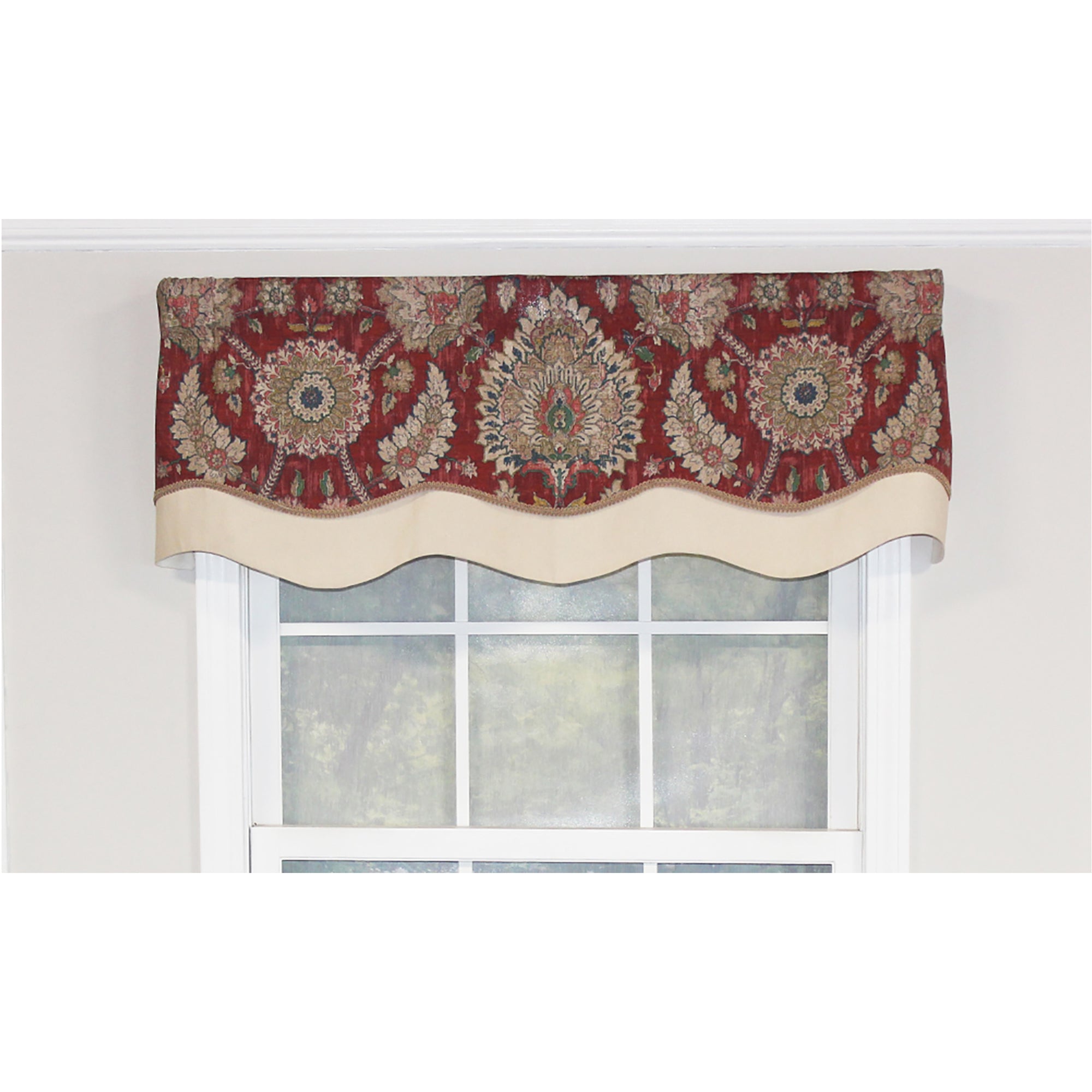 Wakeshire Glory 3in Rod Pocket Layered Window Valance 50in X 16in by RLF Home