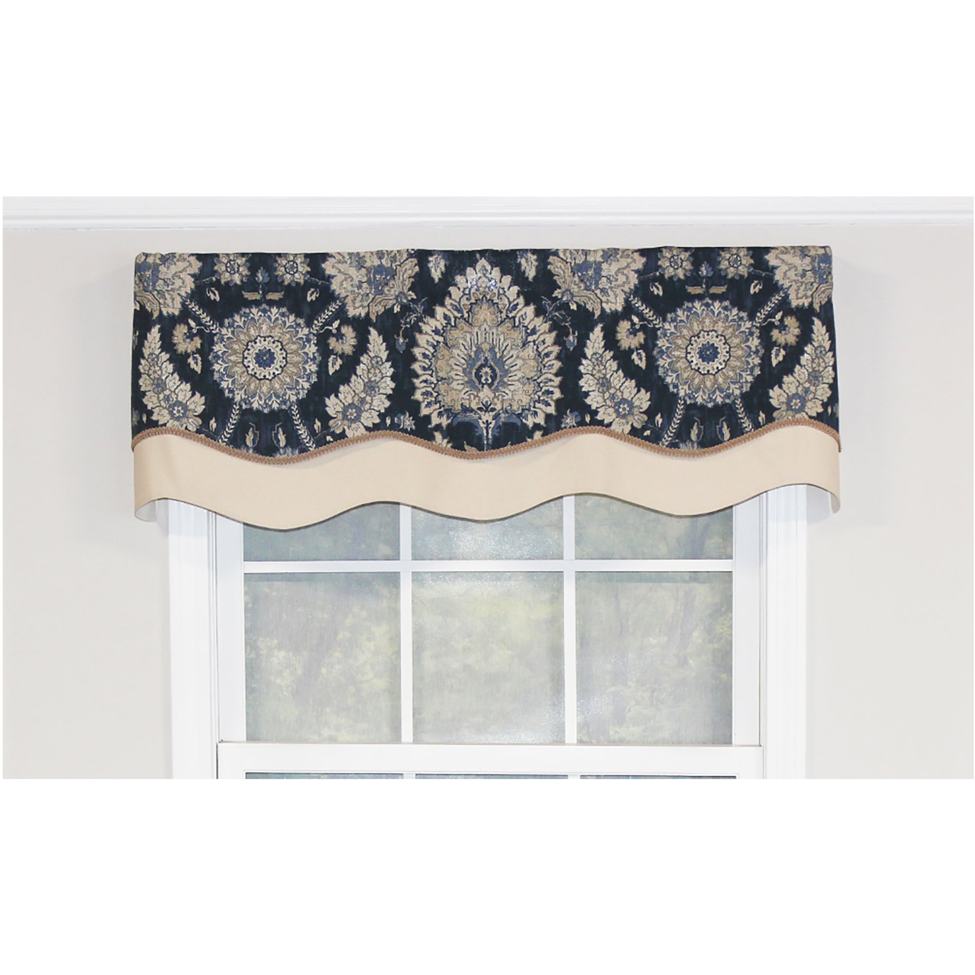 Wakeshire Glory 3in Rod Pocket Layered Window Valance 50in X 16in by RLF Home