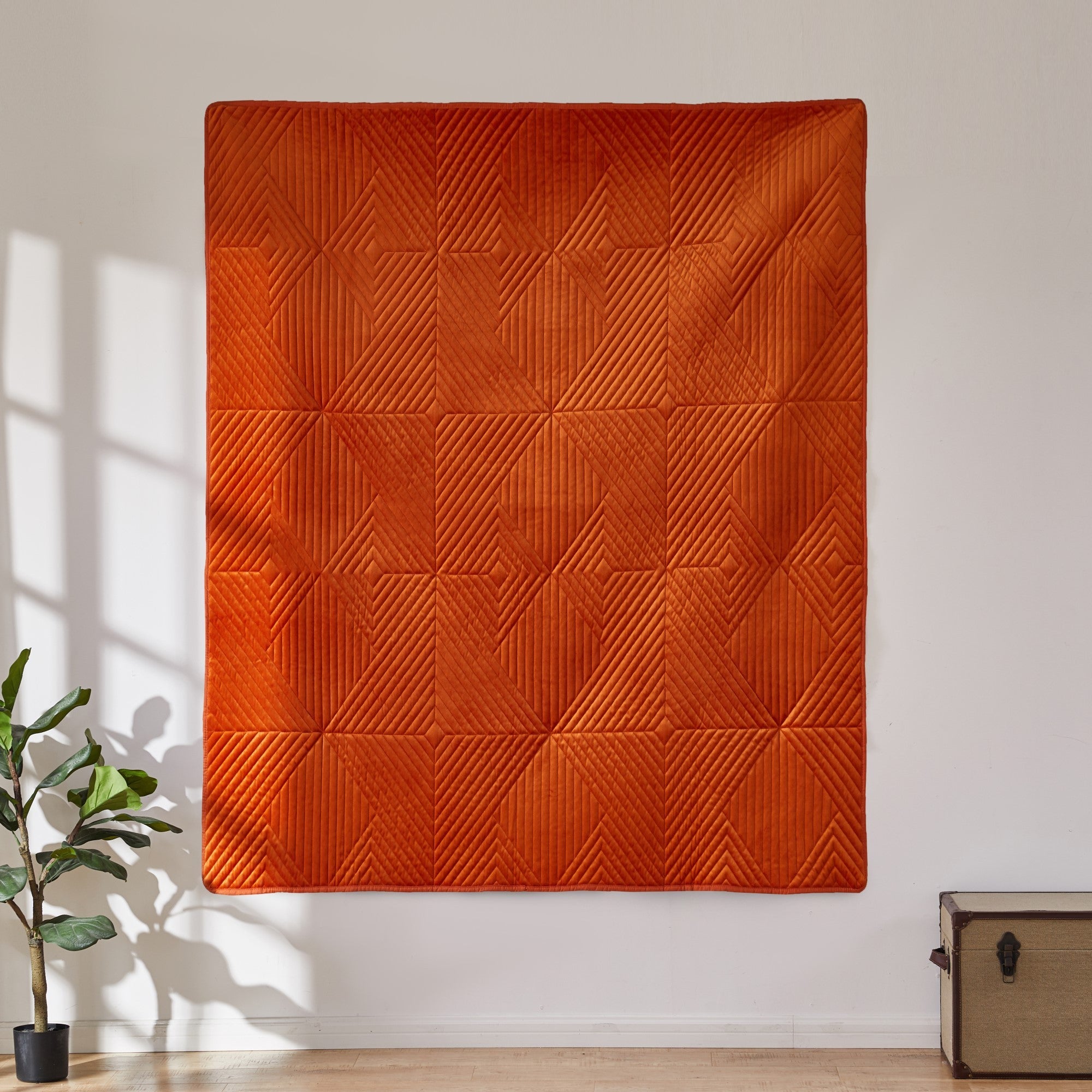 Barefoot Bungalow Riviera Velvet Throw Blanket - 50x60", Spice